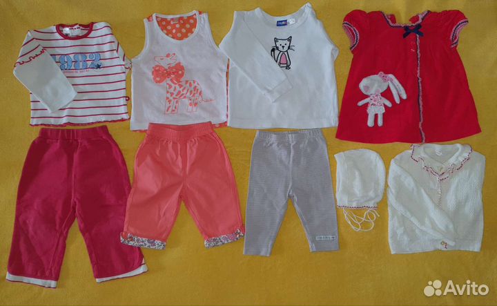 Вещи пакетом на девочку, 62-80