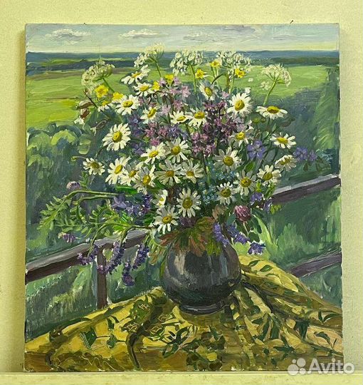 Картина 77 год, Ромашки, Юрьева Н.Б