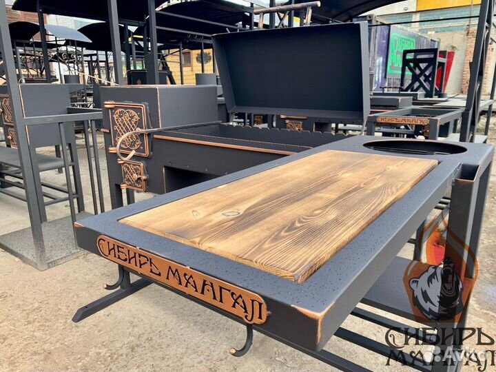 Мангал с печью под казан 