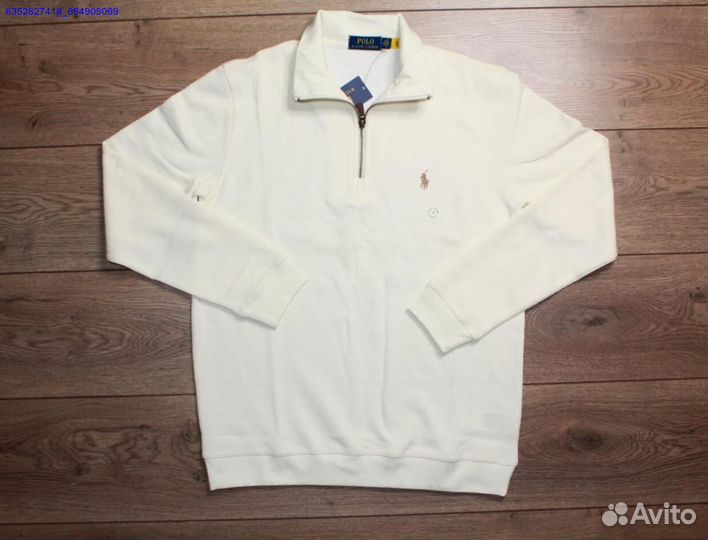 Polo Ralph Lauren молочный джемпер полузамок (Арт.20504)