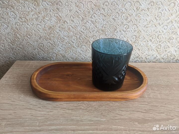Поднос деревянный ручная работа на 2 чашечки