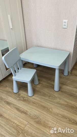 Детский стол и стул IKEA маммут