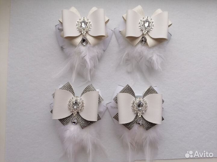 Белые бантики ручной работы