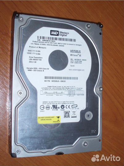 Продам Western Digital WD2500JS 250гб