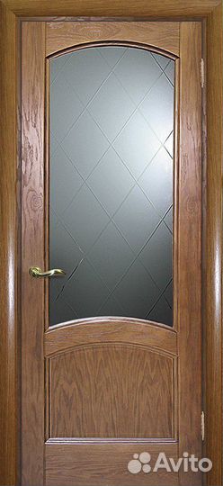 Межкомнатная дверь шпон Текона Вайт 01, остекленна