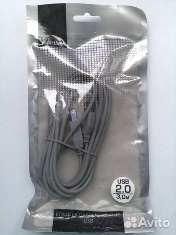 USB Кабель для принтера, 3 метра, нoвый