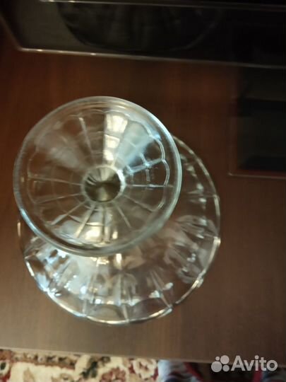 Ваза на ножке старое стекло штамп СССР