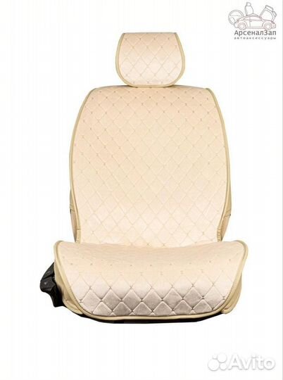 Накидки на передние сидения из алькантары бежевые