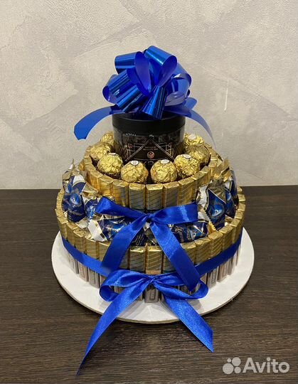 Торт из конфет и чая, сладкий подарок