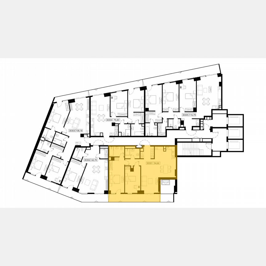 2-к. квартира, 97,1 м², 3/10 эт.