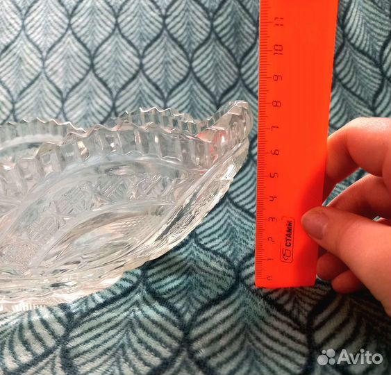 Хрустальная ладья СССР ваза блюдо конфетница