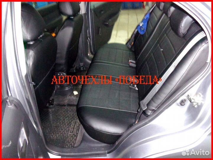 Чехлы Chevrolet Aveo T250 из экокожи чёрные Класси