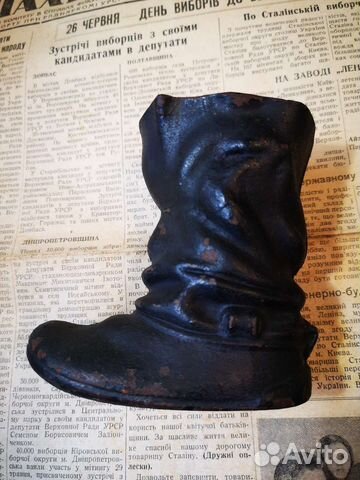 Старинный чугун. сапог,карандашница