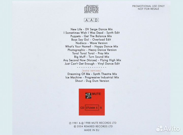 Depeche Mode Speak & Spell Remixes 2004 CD