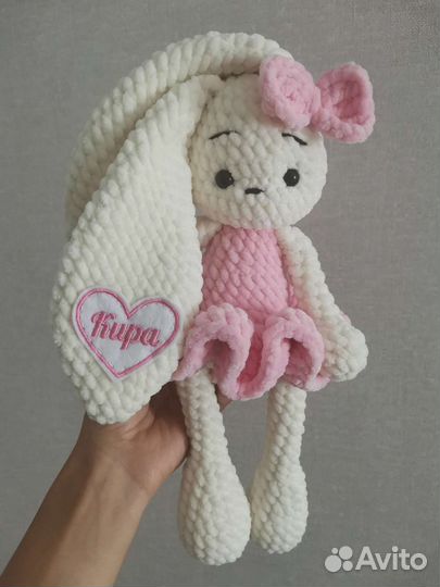 Зайка-балерина с именной нашивкой