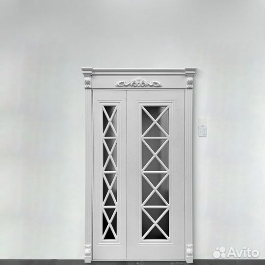 Двери межкомнатные белые v-2296