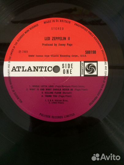 Led Zep II, Orig UK Red & Plum