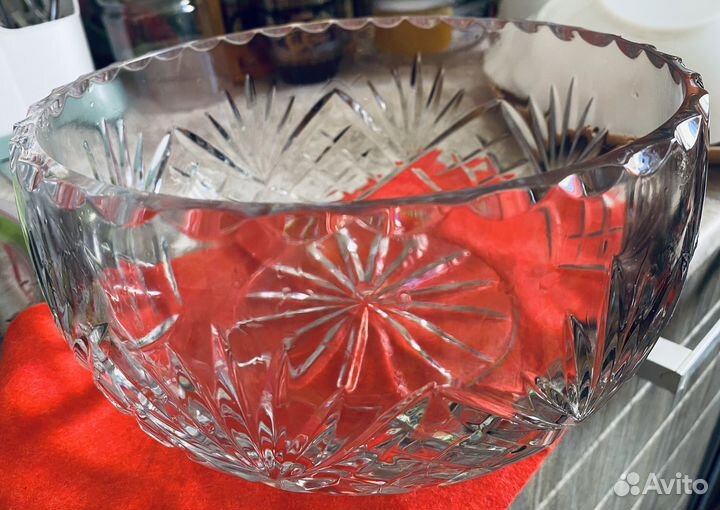 Ваза для фруктов хрустальная