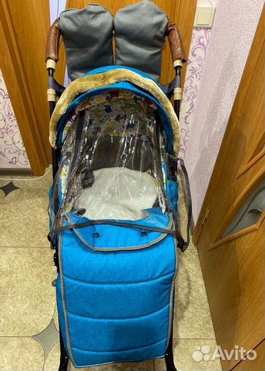 Детские санки коляска с колесами