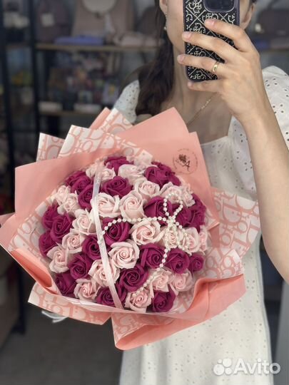 Букет из мыльных роз