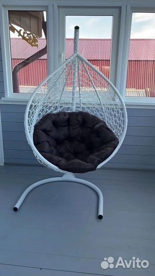 Подвесное кресло кокон капля ротанг