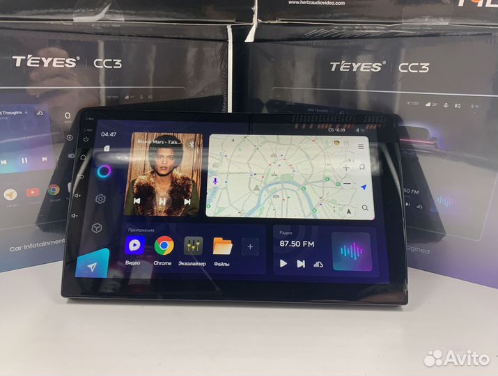 Магнитола на андройде Teyes CC3 6/128 для Лада