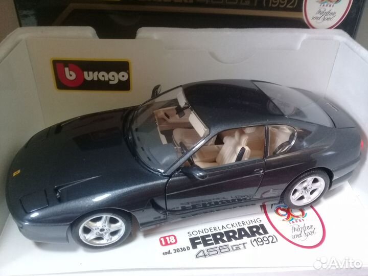 1/18 Bburago Ferrari 456 gt антрацит металлик Ит