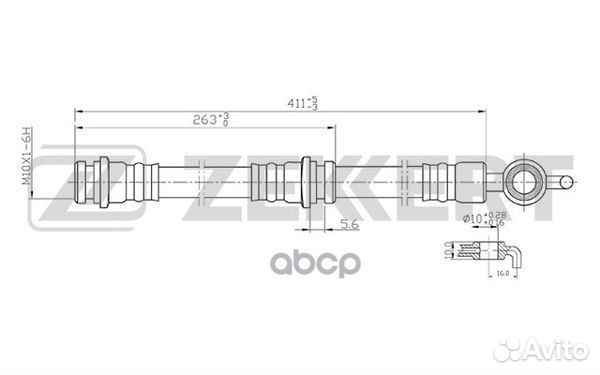 Шланг тормозной передний Mazda 323 IV V 89- 626 IV