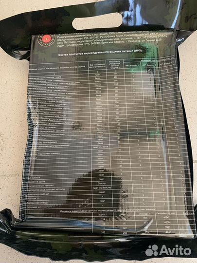 Сухой паек ирп