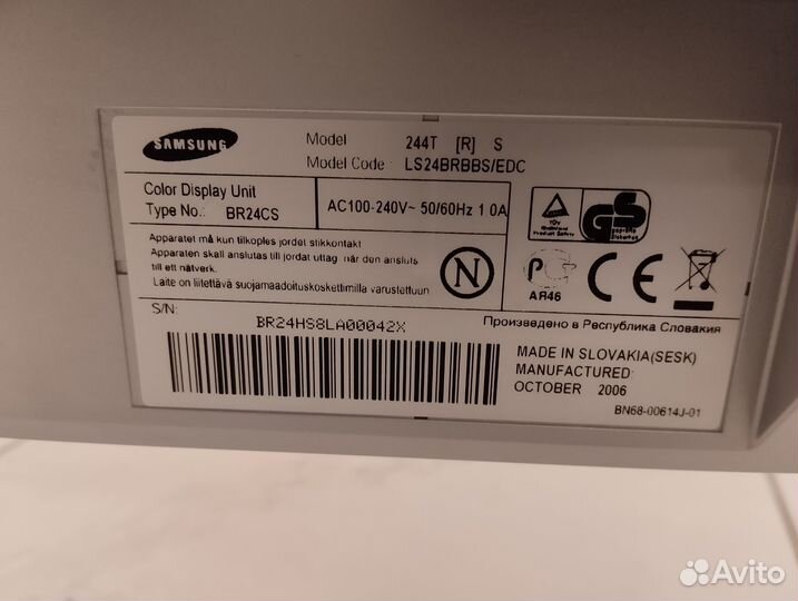 Монитор на запчасти Samsung syncmaster 244t