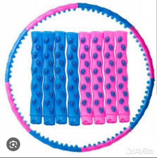 Обруч массажный (хулахуп). WH-002-blue AND pink