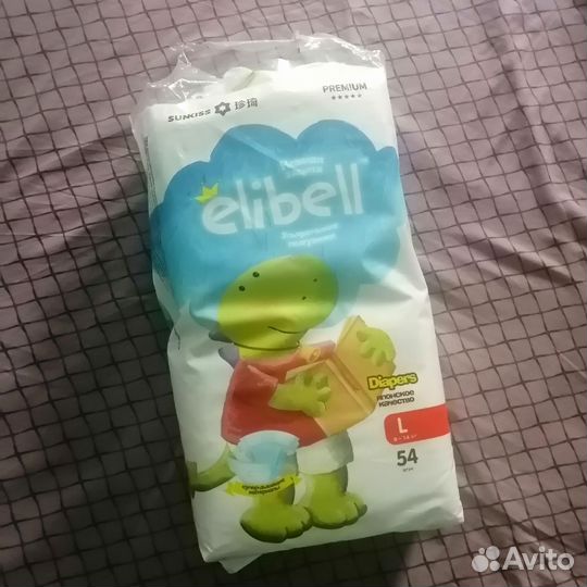 Подгузники Elibell Premium L (9-14 кг) 54 шт