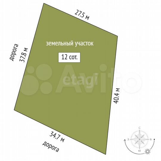 Участок 13 сот. (СНТ, ДНП)