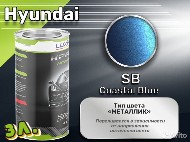 Краска Luxfore 3л. (Hyundai SB Coastal Blue)