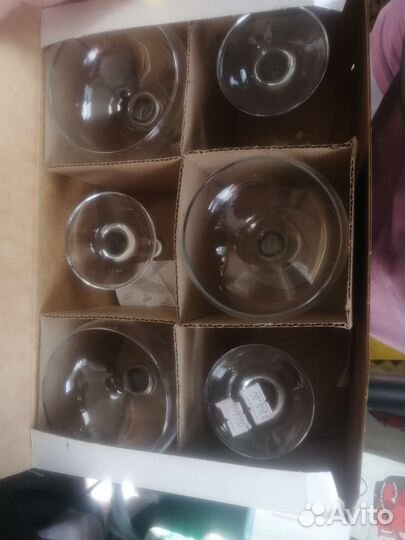 Набор стеклянных креманок фужеров новые