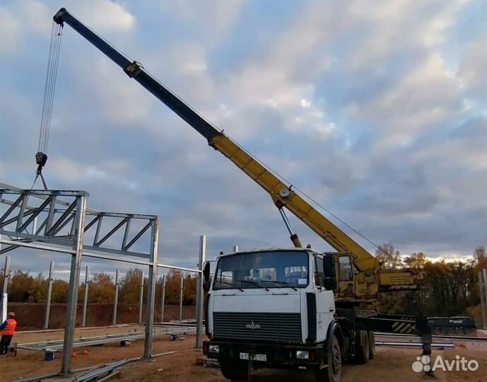 Аренда и услуги автокрана, 30 т, 27 м, с гуськом 15 м