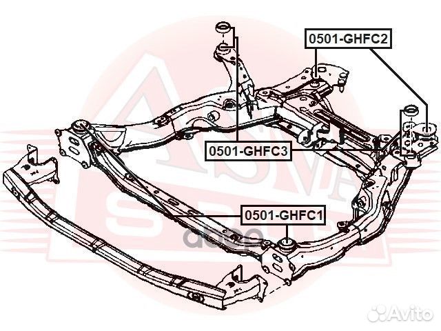 Сайлентблок передней балки 0501-ghfc2 asva