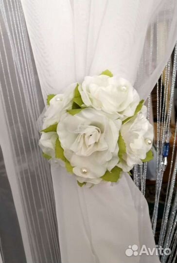 Зажимы крабы для штор, декор розы 2 шт. Новые