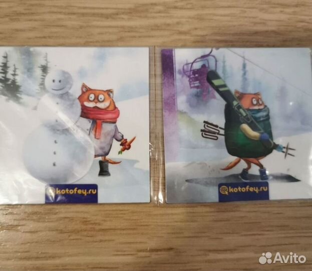 Магниты с котиками Котофей 2 шт