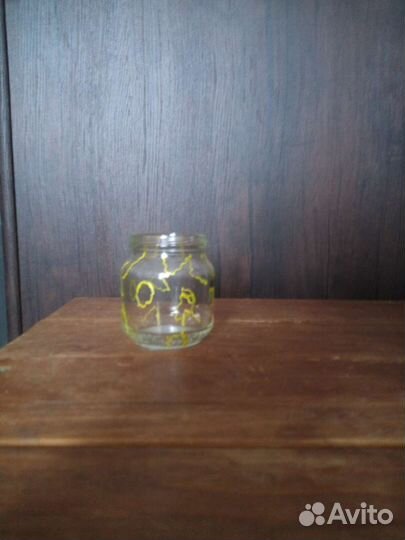 Разрисованная баночка для свечей, кистей и т. д