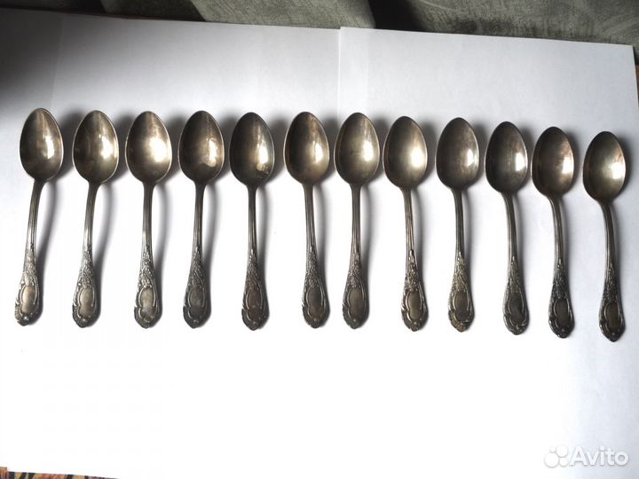 Ложки чайные мельхиор Дубок мнц Кiев 12 шт