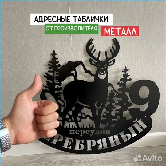 Адресная табличк металлическая