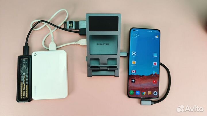 USB-C Концентратор CableTime 8 в 1 для Android, IO