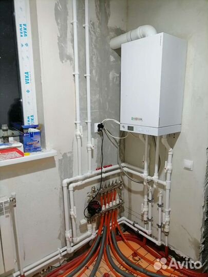 Монтаж системы отопления и водоснабжения