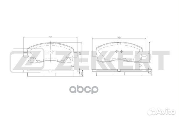 Колодки торм. диск. задн. Mitsubishi Canter VI