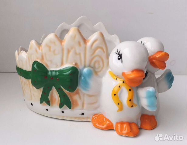 Салфетница, Конфетница Уточки, фарфор новая