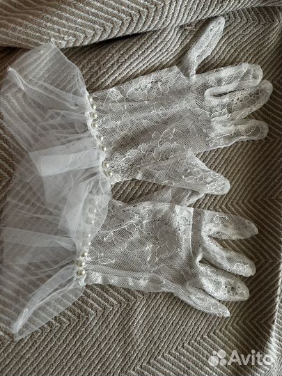 Перчатки крежевные свадебные)