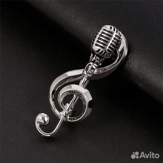 Брошь Скрипичный Ключ серебро Винтаж