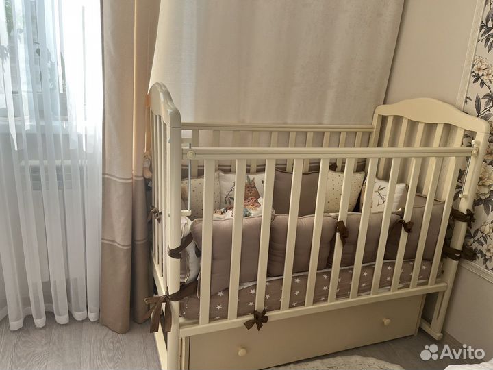 Кровать Алита 4/6, бортики Minky Moon