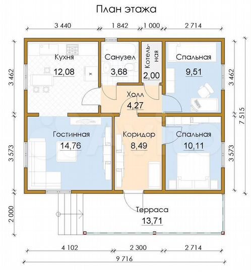 Дом 65 м² на участке 10 сот.